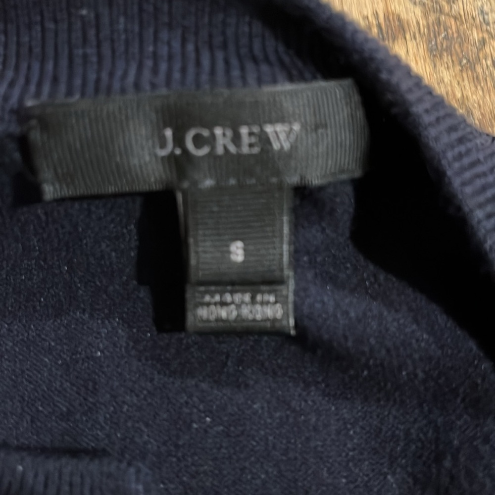 J. Crew Navy Blue Stripe open front  Sweater size small - Picture 7 of 14